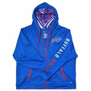 Buffalo Bills Zubaz Full Zip Hoodie XXL NFL Team Apparel Blue Red Hood Lined